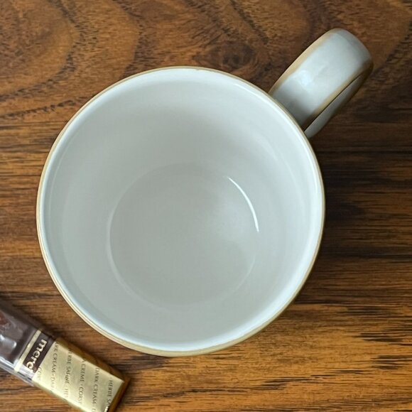 Denby Truffle Layers Mug Coffee Beaker Stoneware Brown Tan Cream Striped England - Picture 9 of 11